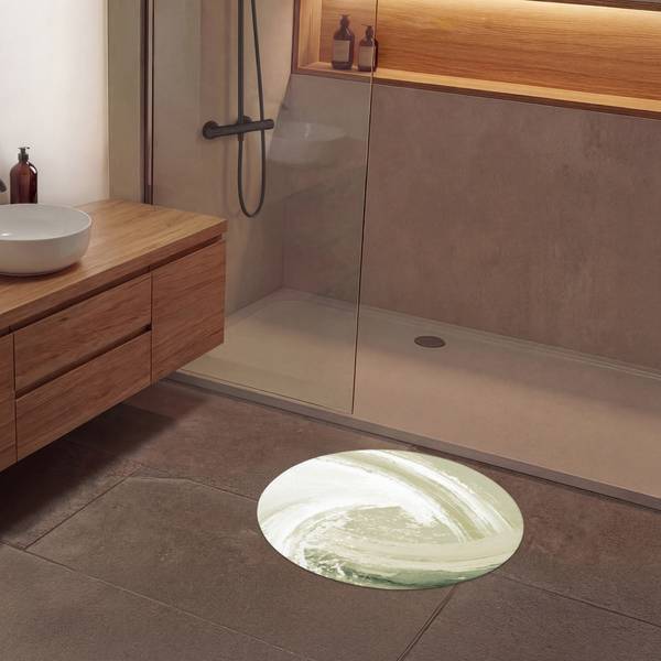 BADEMATTE Wirbel Grün - Microfaser - 70 x 70 x 1 cm