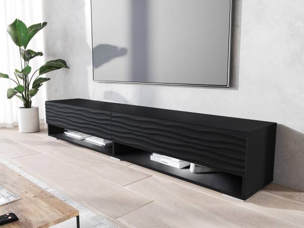 TV-Lowboard A180 MDF mit RGB Beleuchtung Schwarz - Graphit