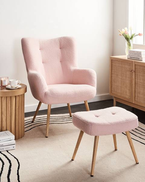 Fauteuil VEJLE Marron - Rose foncé