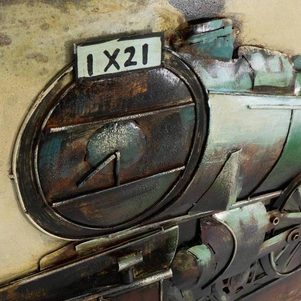 Image métallique 3D TRAIN Vert - Acier - 180 x 56 x 5 cm