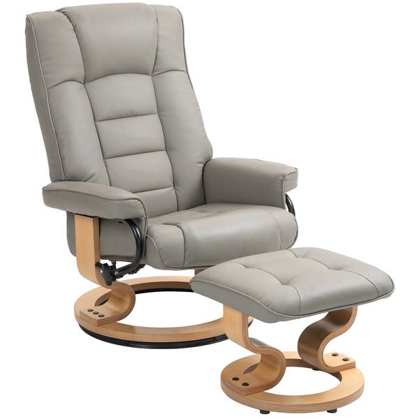 Relaxsessel mit Hocker 839-961V81GY Grau - 85 x 76 cm