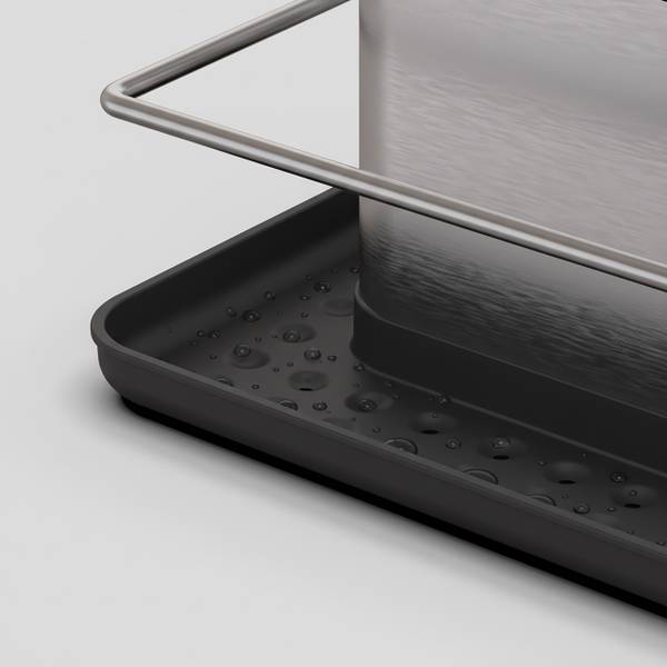 Spülbecken Organizer mit Abtropfschale Schwarz - Silber - Eisen - 21 x 19 x 12 cm