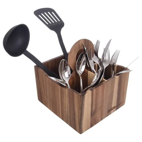 Besteckhalter 540586 Braun - Massivholz - 19 x 22 x 19 cm