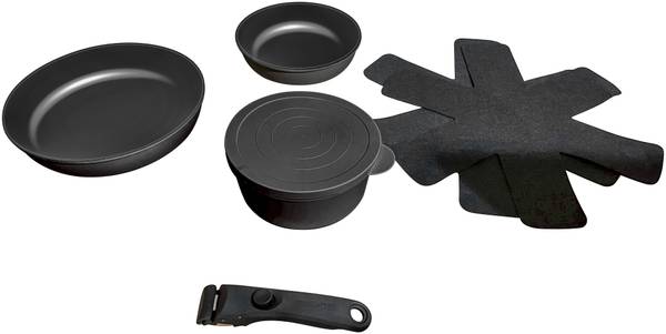 Kochtopfset SPACE Schwarz - Metall - Kunststoff - 1 x 1 x 1 cm