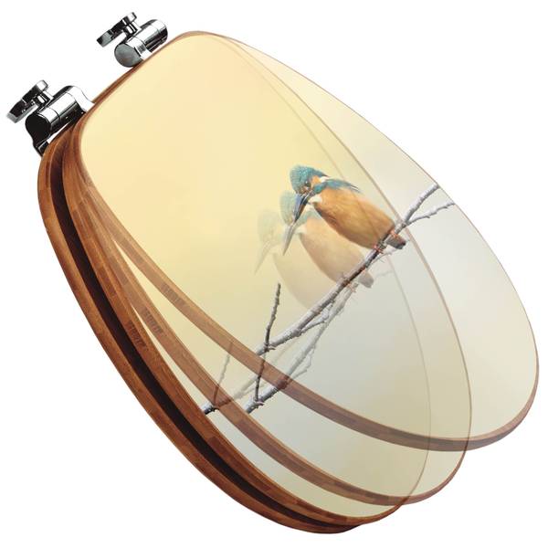 WC-Sitz mit Absenkautomatik Pause Orange - Bambus - Holzwerkstoff - 38 x 5 x 49 cm