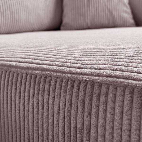 Ecksofa PRESTIGE XL mit Schlaffunktion Pink - Polyester - 277 x 83 x 143 cm