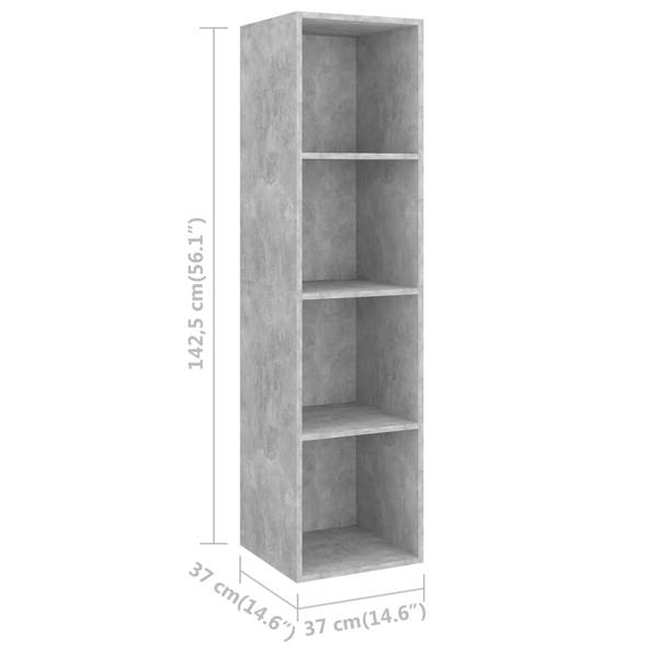 TV-Schrank 3007938 3-teilig Grau - Holzwerkstoff - 37 x 142 x 37 cm