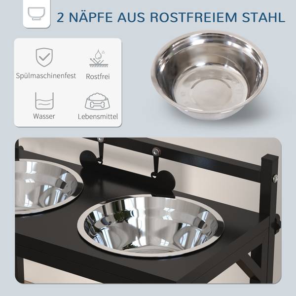Futterschüssel D08-057V00BK Braun - Metall - 22 x 39 x 41 cm