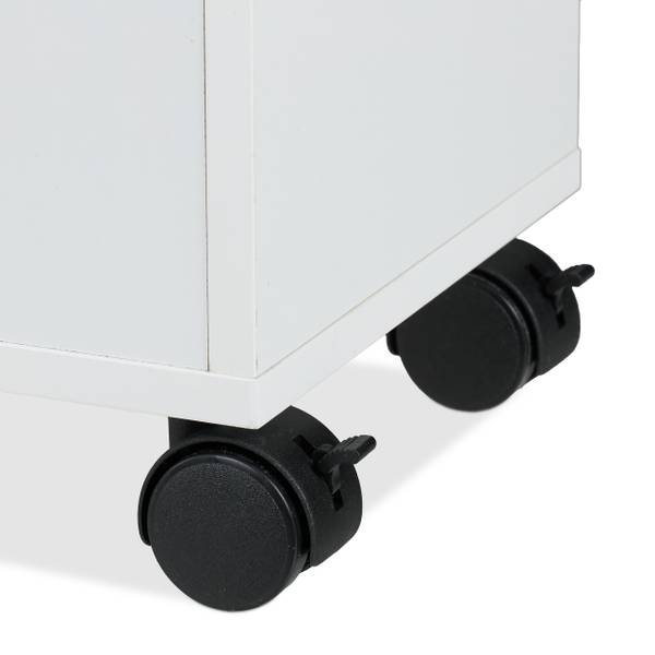 Rollbarer Nischenwagen Silber - Weiß - Stahl - 22 x 78 x 63 cm