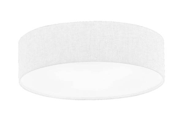 LED Deckenleuchte dimmbar rund Weiß Weiß - Leinen - 45 x 12 x 45 cm