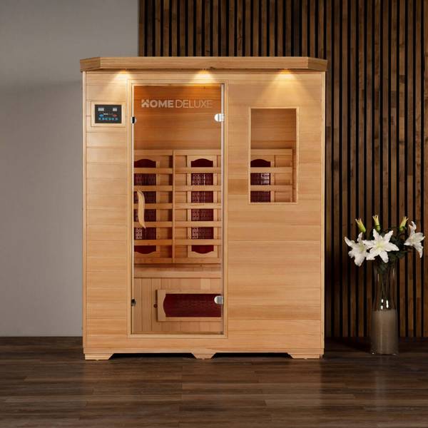 Infrarotkabine REDSUN L Braun - Holz teilmassiv - 153 x 190 x 110 cm
