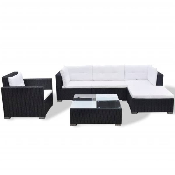 Garten-Lounge-Set 42102 (6-teilig) Schwarz - Polyester - 74 x 31 x 74 cm