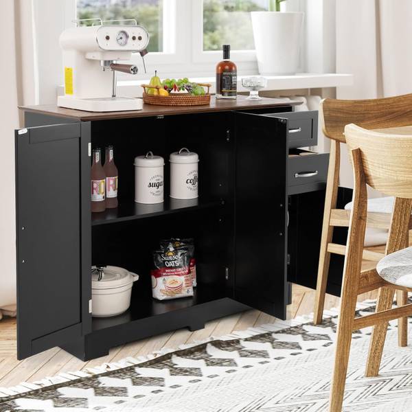 Keukenkast VH33271NWNL zwart - plaatmateriaal op houtbasis - 40 x 78 x 100 cm