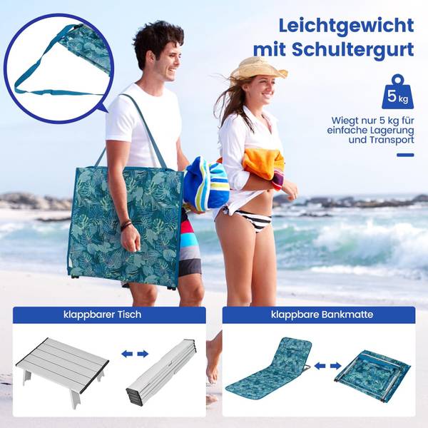 Strandmatte ZB32435BF Blau - Kunststoff - 56 x 47 x 161 cm