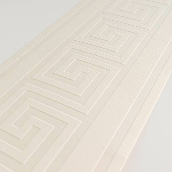 Bordüre Maze SK Silber - Weiß - Fleece - Vinyl - 13 x 500 x 1 cm