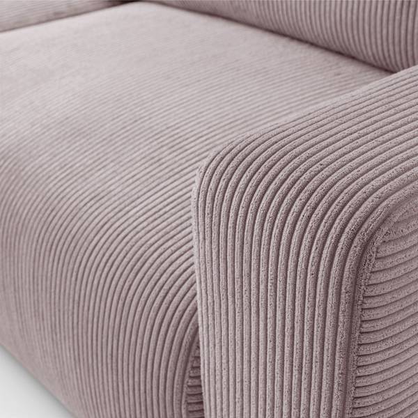 Hoekbank OPERA roze - polyester - 247 x 83 x 143 cm