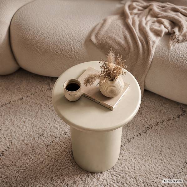 Runder Couchtisch MONO 5620 Beige - Holzwerkstoff - 30 x 40 x 30 cm