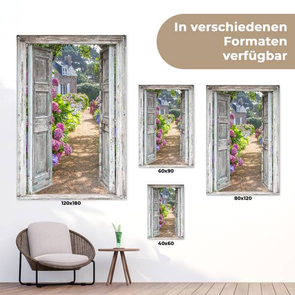 GARTENPOSTER Gartenpforte 80 x 120 cm