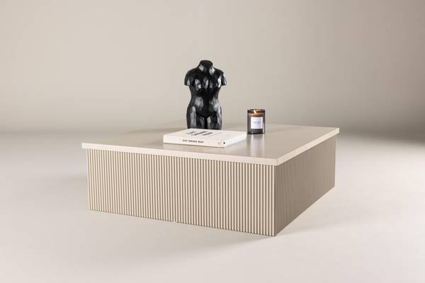 Table basse LENOX Beige - Bois manufacturé - 90 x 30 x 90 cm