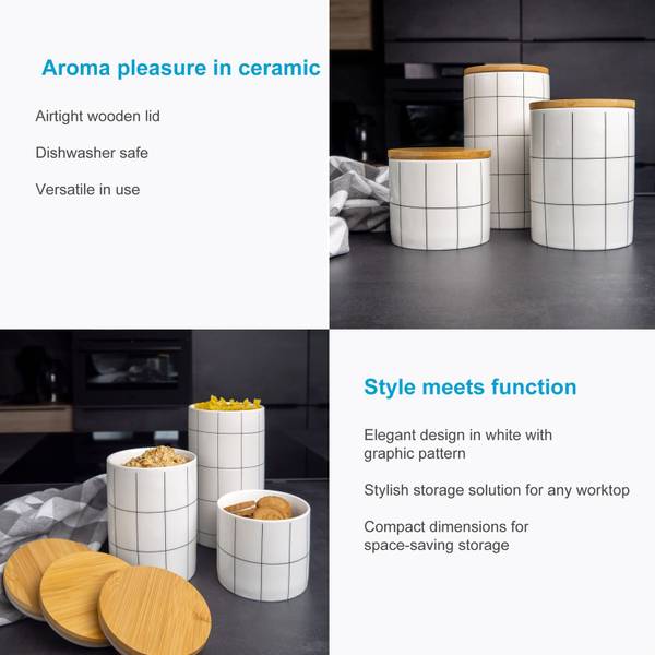Vorratsdose Behälter aus Keramik 1000ml Weiß - Keramik - 10 x 19 x 10 cm