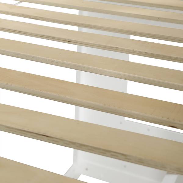 Hoogbed AtticHomey Ⅰ wit - plaatmateriaal op houtbasis - massief hout - 95 x 146 x 218 cm