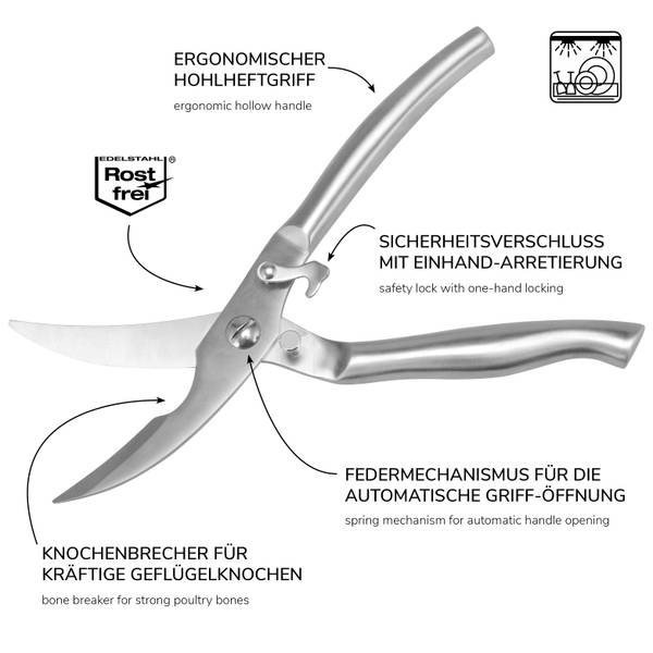 Geflügelschere 14101 (2er-Set) Silber - Metall - 20 x 10 x 20 cm