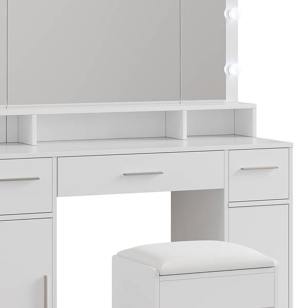 Coiffeuse Lumira 54731 Blanc - Bois manufacturé - 110 x 151 x 40 cm
