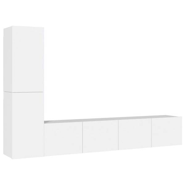 Meuble tv 3014786-2 (lot de 4) Blanc - Bois manufacturé - 80 x 30 x 30 cm