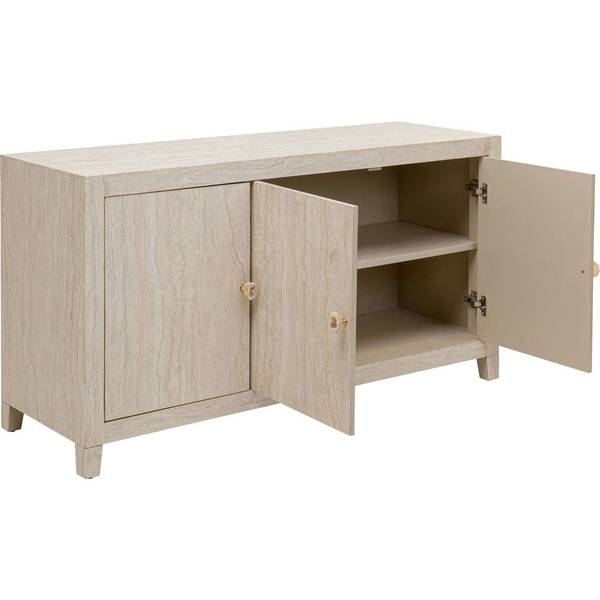 Sideboard Travertino Beige - Messing - 140 x 77 x 45 cm
