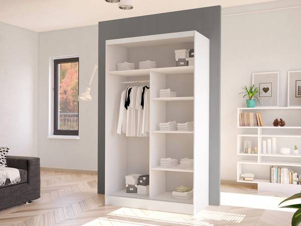 Kleiderschrank Costa VII Schwarz - Weiß