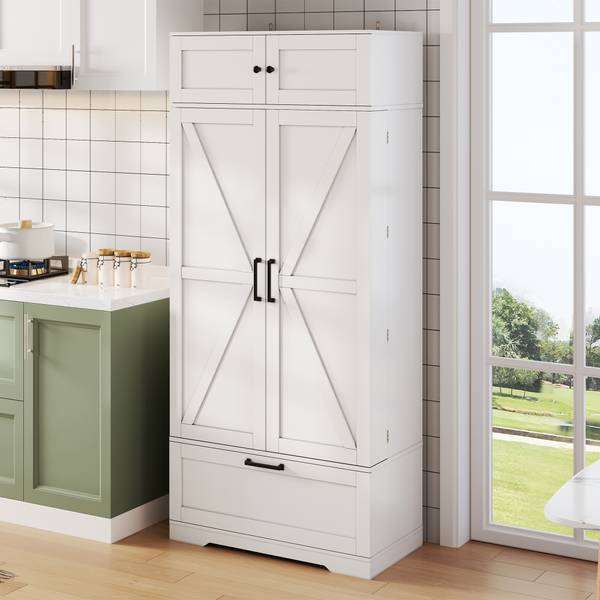 Buffetschrank WoodyLucy Ⅶ Weiß - Holzwerkstoff - 80 x 180 x 40 cm