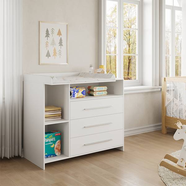 Commode à langer Paula 40283 Blanc - Bois manufacturé - 110 x 94 x 53 cm