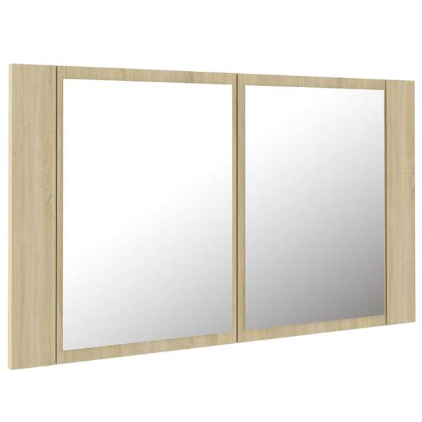 LED-Spiegelschrank 3008765_de Braun - Holzwerkstoff - 12 x 45 x 80 cm