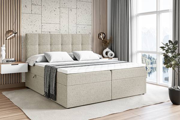 Boxspringbett MARCE Beige - Breite: 160 cm - H3