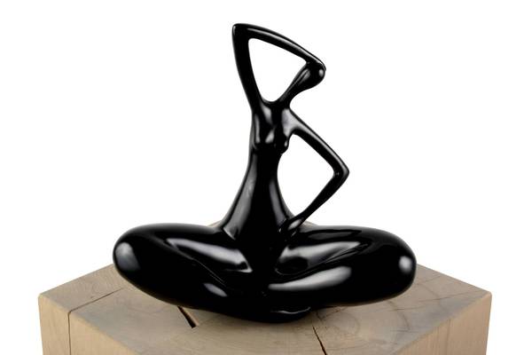 Skulptur Menschen Yod Schwarz - Kunststein - Kunststoff - 25 x 28 x 13 cm