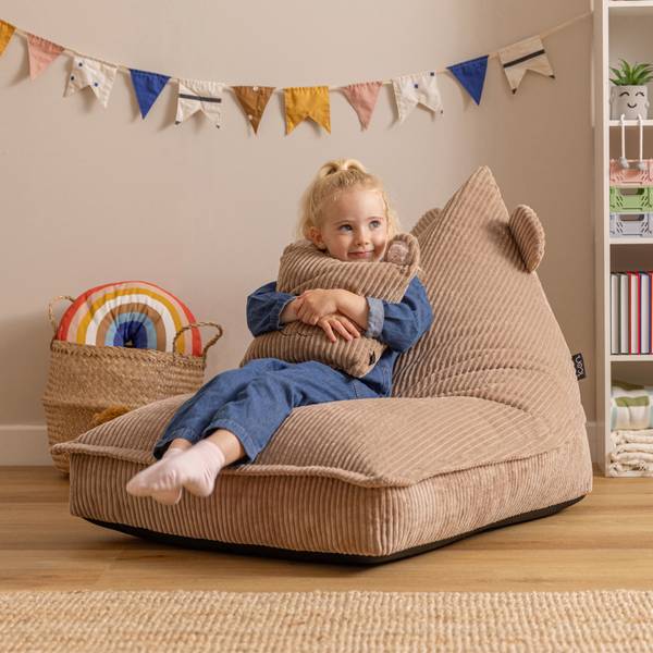 Kindersitzsack mit Kissen Bär Braun