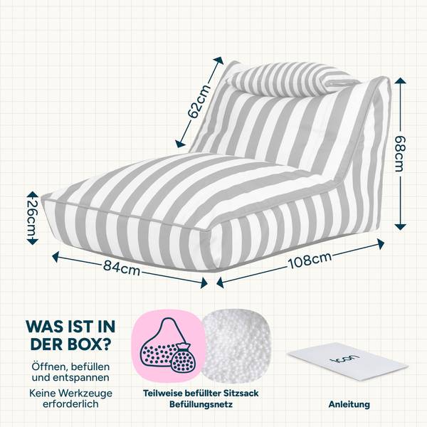 Outdoor Sitzsack Liege Nova Grün - Webstoff - 84 x 68 x 108 cm