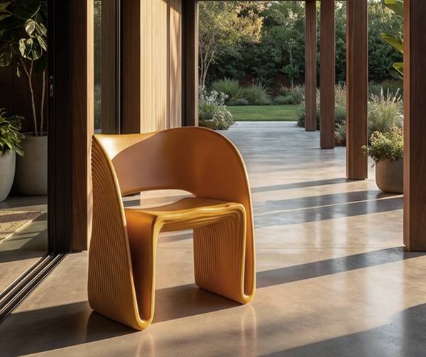 Fauteuil Sand geel - kunststof - 58 x 76 x 65 cm