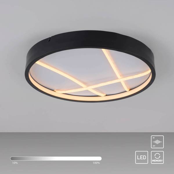 LED Deckenlampe Mikado 40 Schwarz - Kunststoff - 40 x 5 x 40 cm