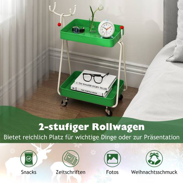 Servierwagen OY47360 Grün - Metall - 29 x 67 x 56 cm