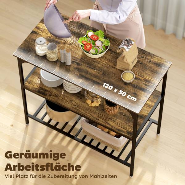 Küchenregal 801-404V90RB Braun - Holzwerkstoff - 50 x 90 x 100 cm