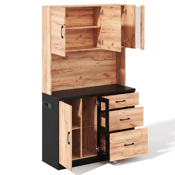 Buffetschrank GLOWNatur Ⅵ Braun - Holzwerkstoff - 105 x 180 x 40 cm