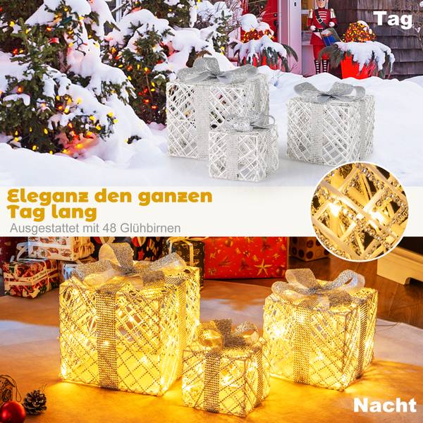 Weihnachtsbox OY46007PQDE(3-tlg.) Weiß - Metall - 25 x 23 x 25 cm