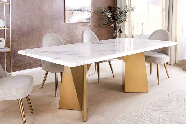 Esstisch EXTRAVAGANCIA Weiß - Marmor - 200 x 76 x 100 cm
