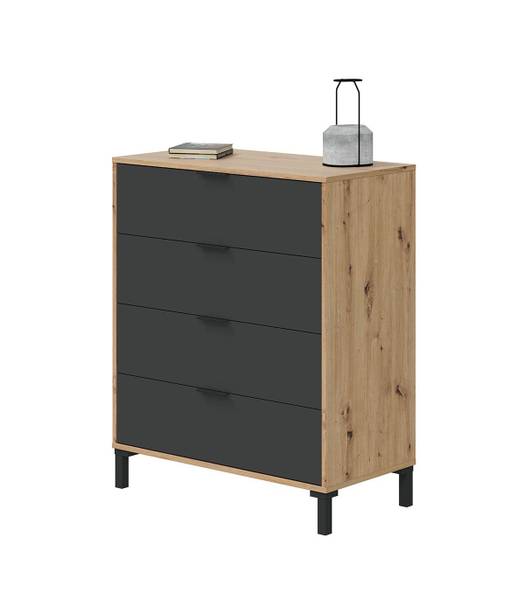 Kommode Enzo Braun - Holzwerkstoff - 40 x 94 x 78 cm