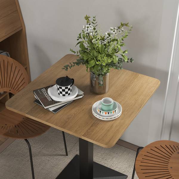 Eettafel 83A-078V80DR bruin - plaatmateriaal op houtbasis - 70 x 75 x 70 cm