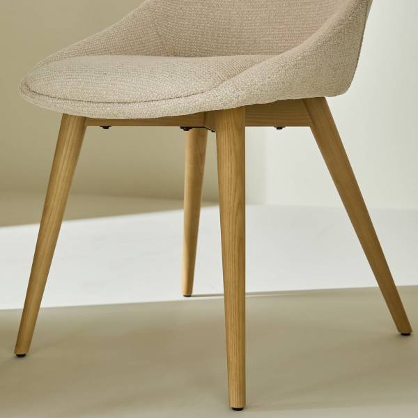Stuhl ALBA Beige - Massivholz - 55 x 62 x 82 cm