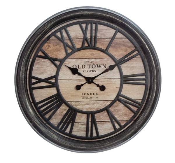 Uhr RELIEF Braun - Kunststoff - 50 x 5 x 50 cm