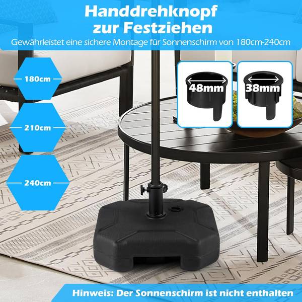 Parasolstandaard ZB34416NL zwart - metaal - 43 x 25 x 43 cm