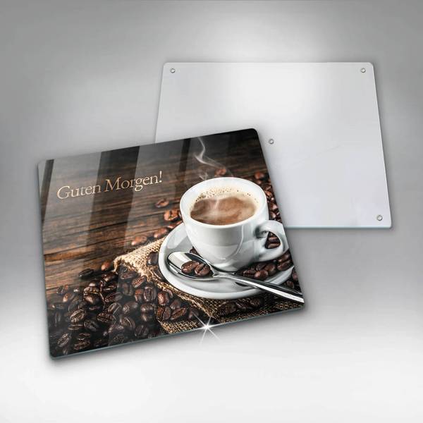 Schneidebrett Guten Morgen! Braun - Glas - 60 x 52 x 1 cm
